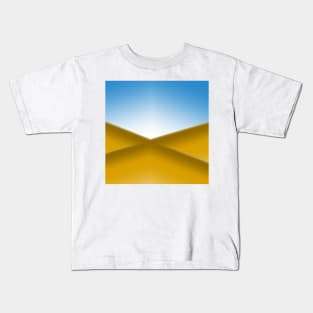 Blue white brown abstract art design Kids T-Shirt